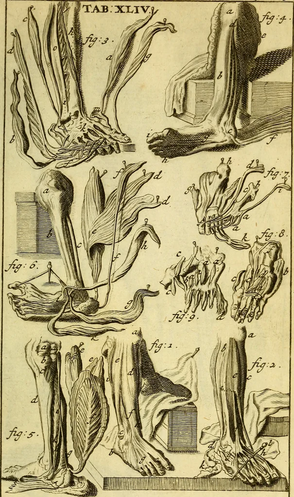 An illustration from Steph. Blancardi Anatomia reformata, sive, Concinna corporis humani : dissectio, ad neotericorum mentem adornata, plurimisque tabulis chalcographicis illustrata : accedit ejusdem authoris be balsamatione, nova methodus, à nemine antehac hoc modo descripta, 1687, leaf 650