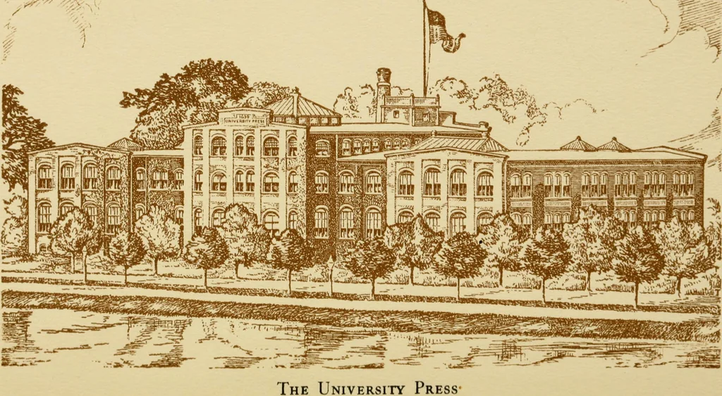 An illustration from Stephen Daye and his successors; the establishment of a printing plant in what was formerly British North America and the development of the art of printing at the University Press, of Cambridge, Massachusetts. 1639-1921, 1921, leaf 9