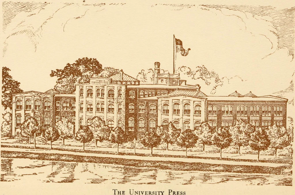 An illustration from Stephen Daye and his successors, the establishment of a printing plant in what was formerly British North America and the development of the art of printing at the University Press of Cambridge, Massachusetts, 1639-1921, 1921, leaf 7