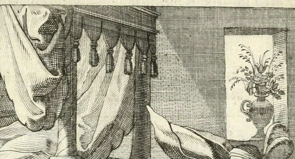 An illustration from Sterbensspiegel, das ist, Sonnenklare Vorstellung menschlicher Nichtigkeit durch alle Ständ und Geschlechter : vermitlest 60. dienstlicher Kupferblätteren, lehrzeicher Vberschrifften, und beweglicher zu vier stimmen aussgesetzter Todtengessängen, 1650, leaf 113