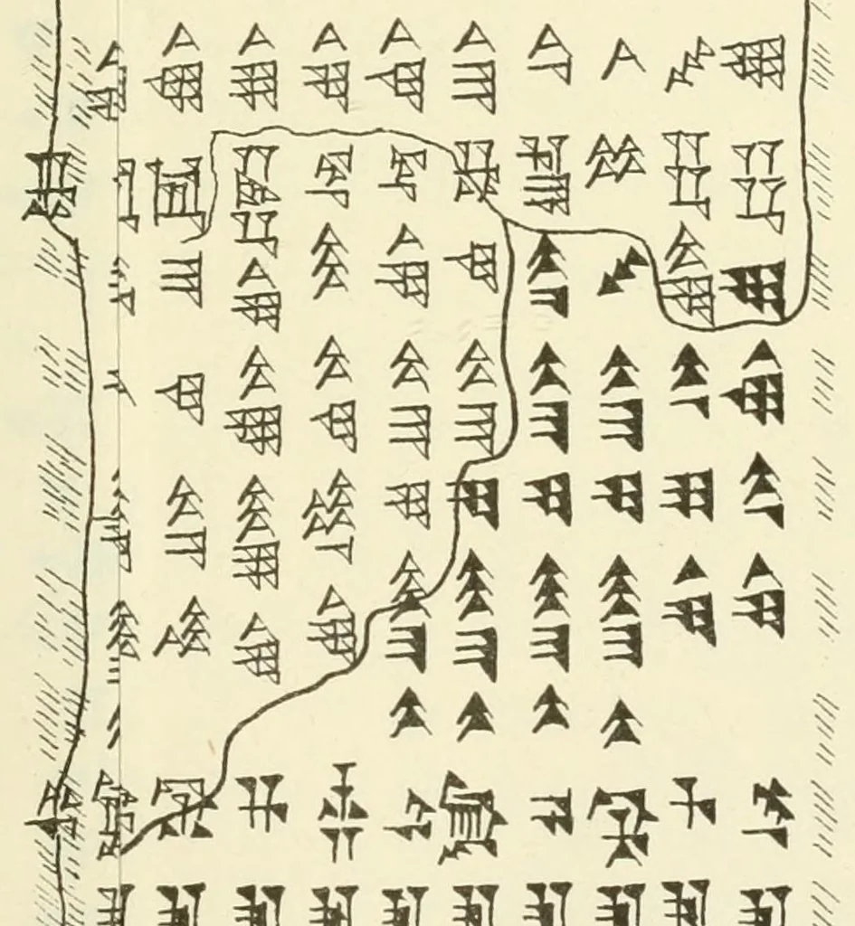 An illustration from Sternkunde und Sterndienst in Babel assyriologische, astronomische und astral-mythologische Untersuchungen, 1907, leaf 345