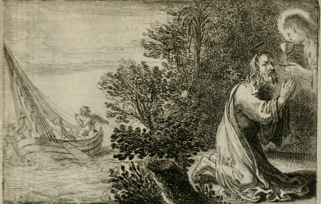 An illustration from Stichtelycke rymen, om te lesen ofte singhen. Onderscheyden in III deelen. Op nieuws over-sien en grootelijckx vermeerdert, oock de noten van druck-fauten ghecorrigeert, en verrijckt met vele copere figuren, 1647, leaf 110