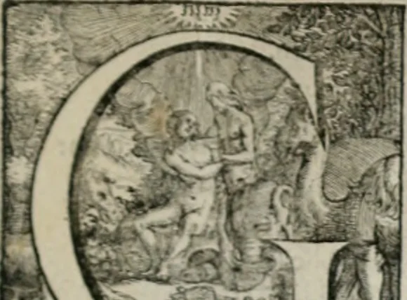 An illustration from Stichtelycke rymen, om te lesen ofte singhen. Onderscheyden in III deelen. Op nieuws over-sien en grootelijckx vermeerdert, oock de noten van druck-fauten ghecorrigeert, en verrijckt met vele copere figuren, 1647, leaf 132