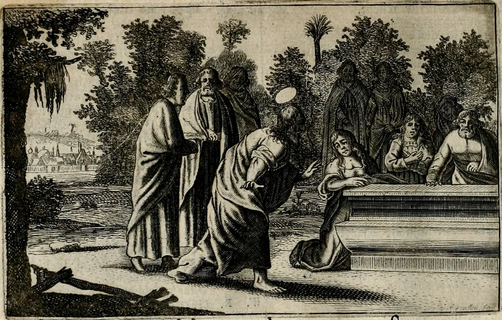An illustration from Stichtelycke rymen, om te lesen ofte singhen. Onderscheyden in III deelen. Op nieuws over-sien en grootelijckx vermeerdert, oock de noten van druck-fauten ghecorrigeert, en verrijckt met vele copere figuren, 1647, leaf 137