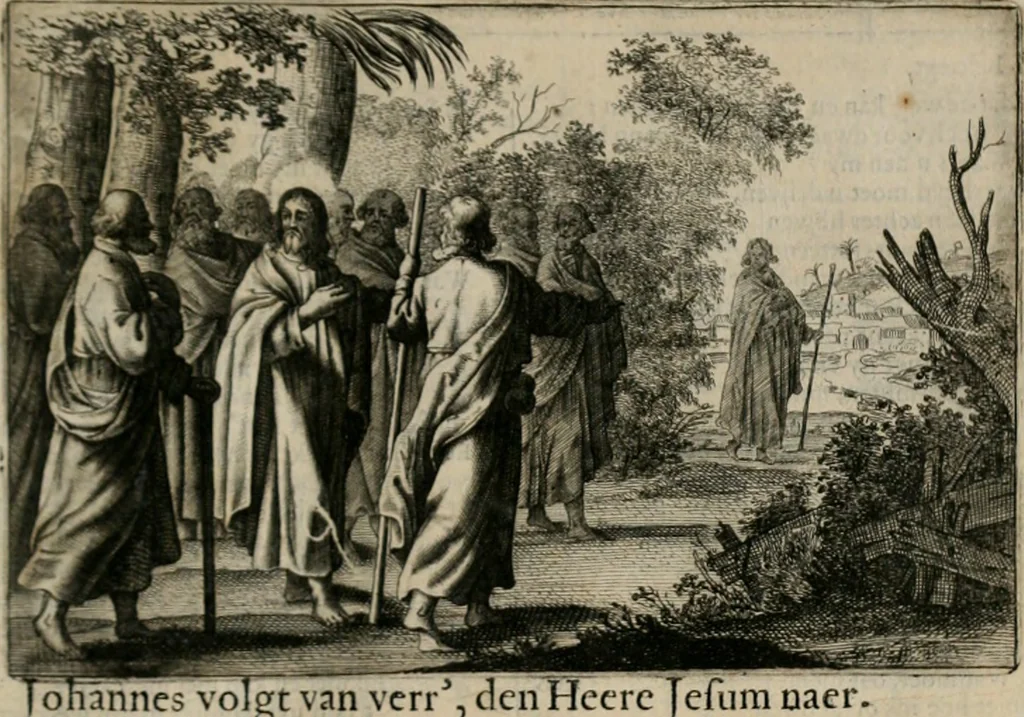 An illustration from Stichtelycke rymen, om te lesen ofte singhen. Onderscheyden in III deelen. Op nieuws over-sien en grootelijckx vermeerdert, oock de noten van druck-fauten ghecorrigeert, en verrijckt met vele copere figuren, 1647, leaf 158
