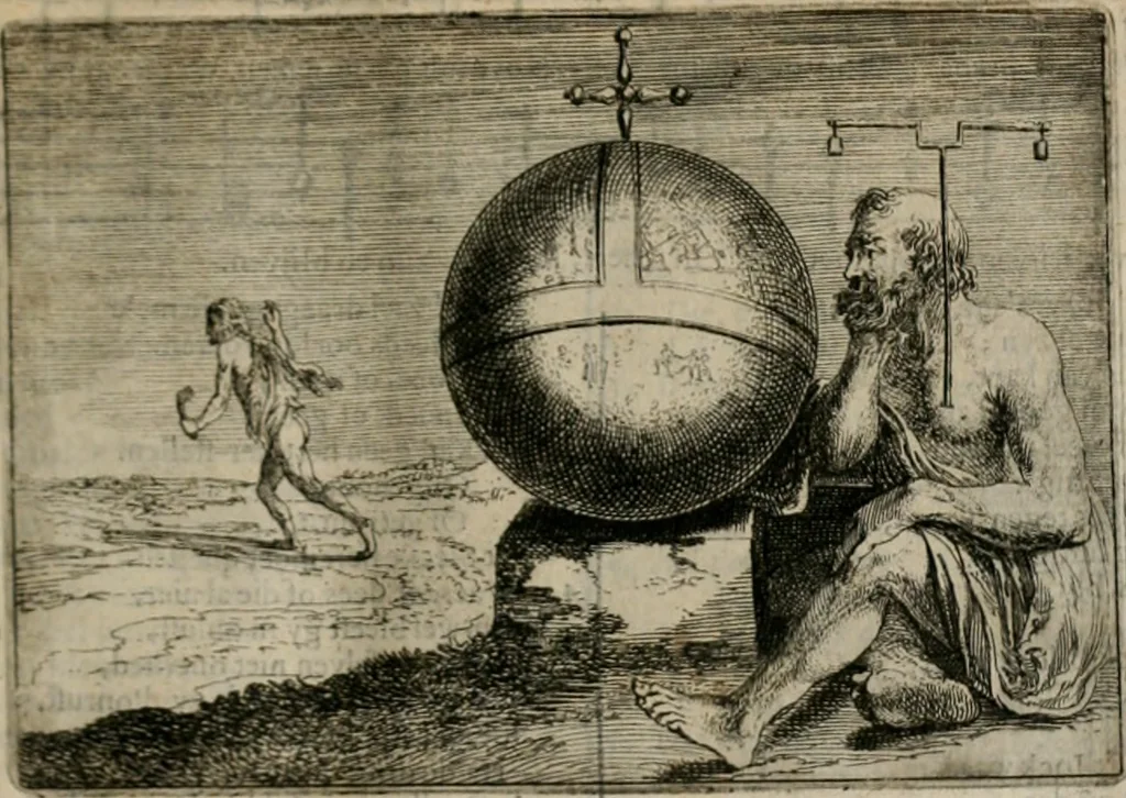 An illustration from Stichtelycke rymen, om te lesen ofte singhen. Onderscheyden in III deelen. Op nieuws over-sien en grootelijckx vermeerdert, oock de noten van druck-fauten ghecorrigeert, en verrijckt met vele copere figuren, 1647, leaf 164