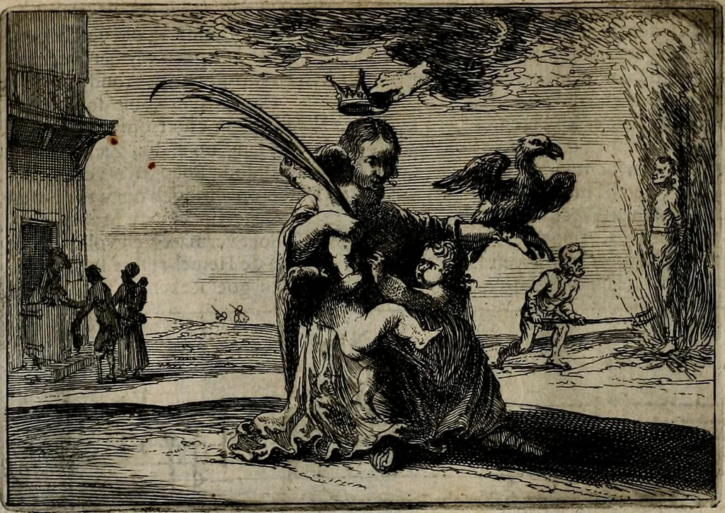 An illustration from Stichtelycke rymen, om te lesen ofte singhen. Onderscheyden in III deelen. Op nieuws over-sien en grootelijckx vermeerdert, oock de noten van druck-fauten ghecorrigeert, en verrijckt met vele copere figuren, 1647, leaf 169