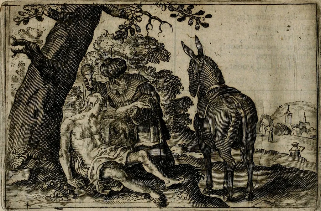 An illustration from Stichtelycke rymen, om te lesen ofte singhen. Onderscheyden in III deelen. Op nieuws over-sien en grootelijckx vermeerdert, oock de noten van druck-fauten ghecorrigeert, en verrijckt met vele copere figuren, 1647, leaf 25