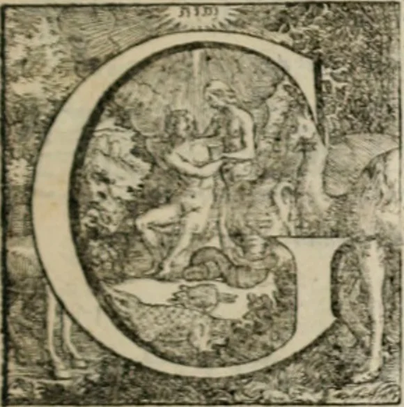 An illustration from Stichtelycke rymen, om te lesen ofte singhen. Onderscheyden in III deelen. Op nieuws over-sien en grootelijckx vermeerdert, oock de noten van druck-fauten ghecorrigeert, en verrijckt met vele copere figuren, 1647, leaf 60
