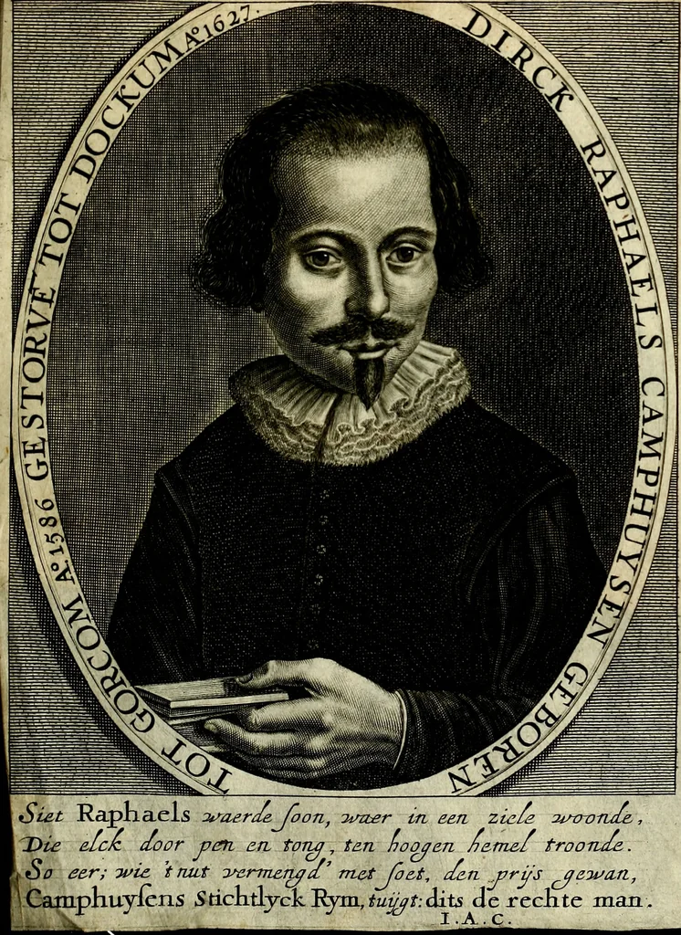 An illustration from Stichtelycke rymen, om te lesen ofte singhen. Onderscheyden in III deelen. Op nieuws over-sien en grootelijckx vermeerdert, oock de noten van druck-fauten ghecorrigeert, en verrijckt met vele copere figuren, 1647, leaf 10
