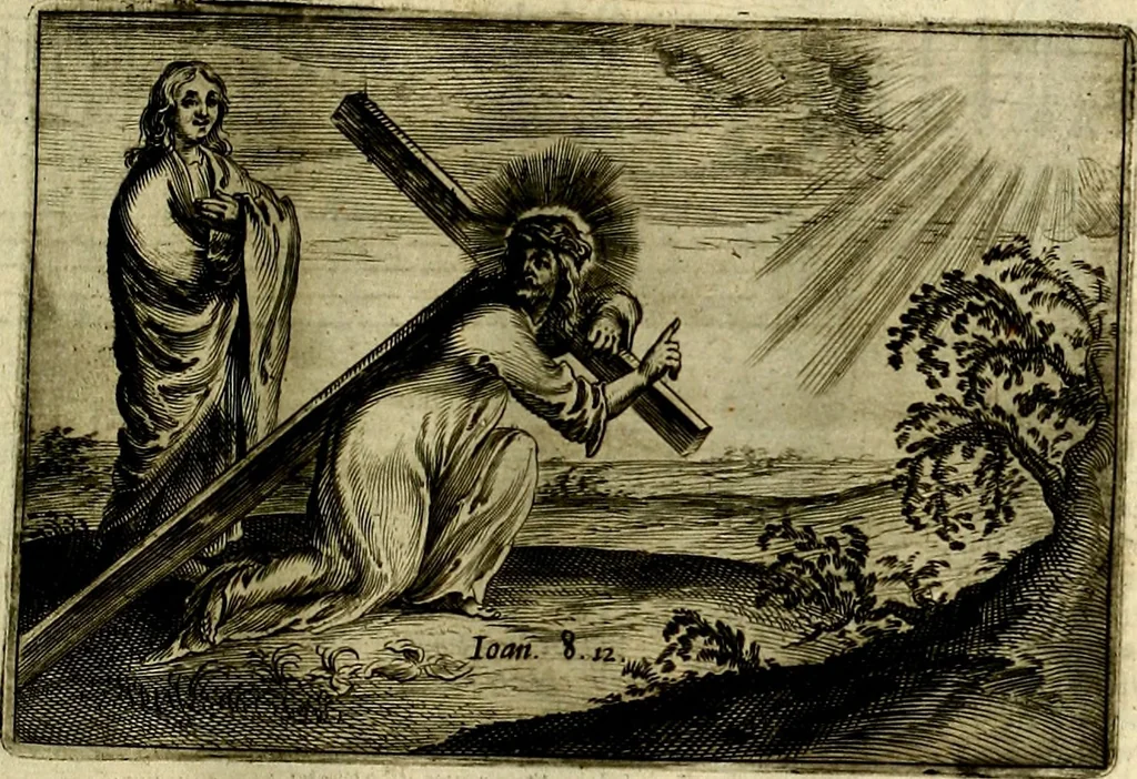 An illustration from Stichtelycke rymen, om te lesen ofte singhen. Onderscheyden in III deelen. Op nieuws over-sien en grootelijckx vermeerdert, oock de noten van druck-fauten ghecorrigeert, en verrijckt met vele copere figuren, 1647, leaf 138