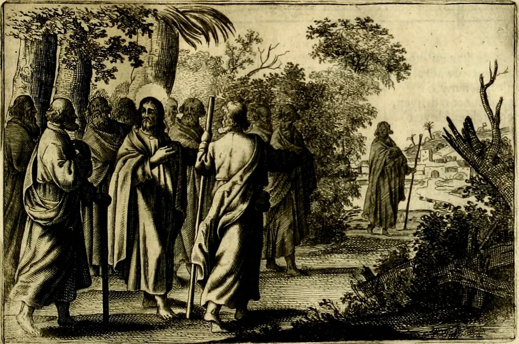 An illustration from Stichtelycke rymen, om te lesen ofte singhen. Onderscheyden in III deelen. Op nieuws over-sien en grootelijckx vermeerdert, oock de noten van druck-fauten ghecorrigeert, en verrijckt met vele copere figuren, 1647, leaf 154