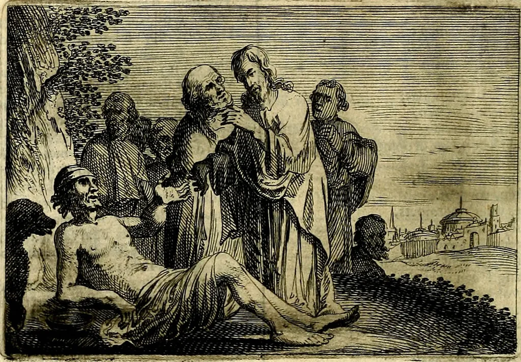 An illustration from Stichtelycke rymen, om te lesen ofte singhen. Onderscheyden in III deelen. Op nieuws over-sien en grootelijckx vermeerdert, oock de noten van druck-fauten ghecorrigeert, en verrijckt met vele copere figuren, 1647, leaf 193
