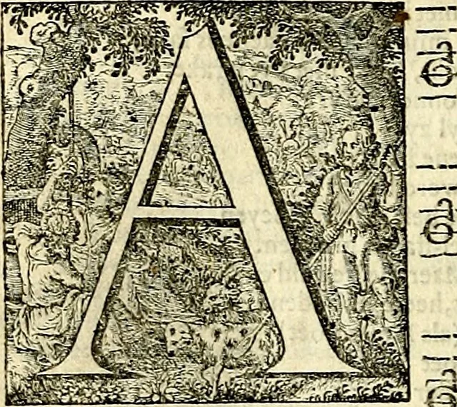 An illustration from Stichtelycke rymen, om te lesen ofte singhen. Onderscheyden in III deelen. Op nieuws over-sien en grootelijckx vermeerdert, oock de noten van druck-fauten ghecorrigeert, en verrijckt met vele copere figuren, 1647, leaf 205