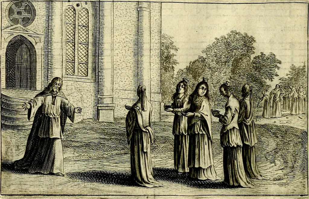 An illustration from Stichtelycke rymen, om te lesen ofte singhen. Onderscheyden in III deelen. Op nieuws over-sien en grootelijckx vermeerdert, oock de noten van druck-fauten ghecorrigeert, en verrijckt met vele copere figuren, 1647, leaf 213