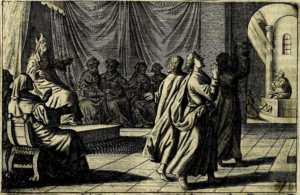 An illustration from Stichtelycke rymen, om te lesen ofte singhen. Onderscheyden in III deelen. Op nieuws over-sien en grootelijckx vermeerdert, oock de noten van druck-fauten ghecorrigeert, en verrijckt met vele copere figuren, 1647, leaf 277