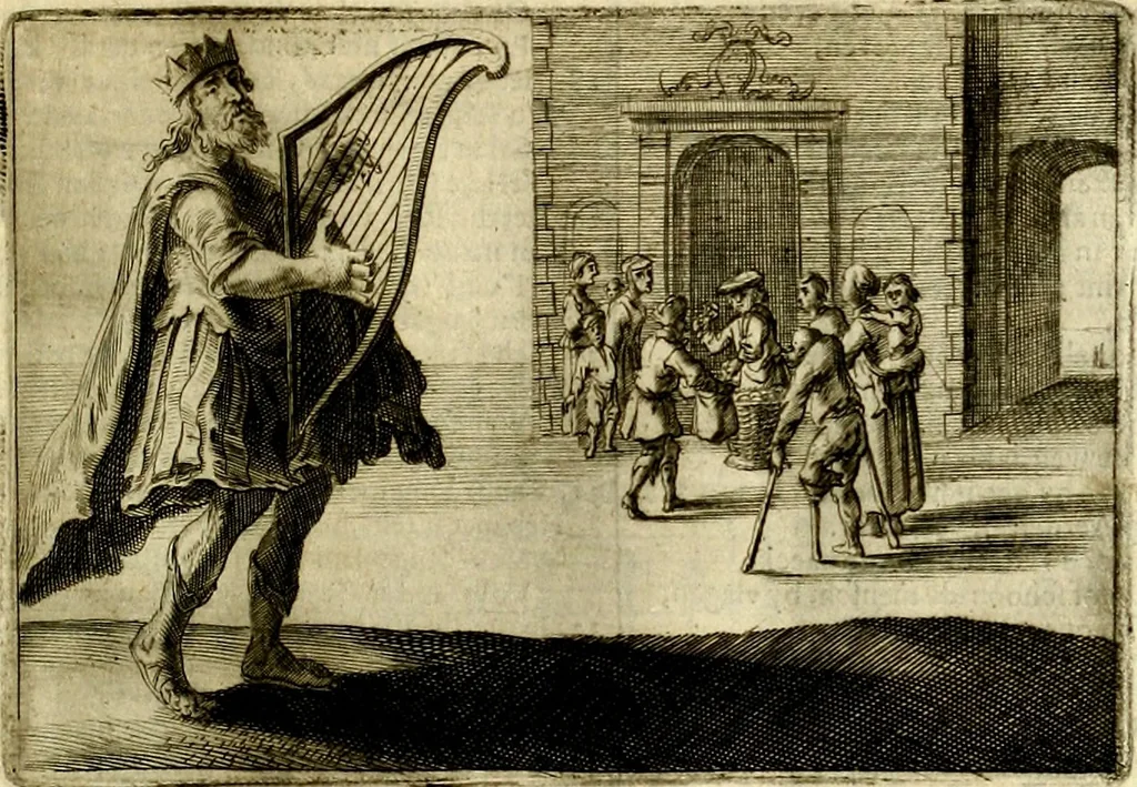 An illustration from Stichtelycke rymen, om te lesen ofte singhen. Onderscheyden in III deelen. Op nieuws over-sien en grootelijckx vermeerdert, oock de noten van druck-fauten ghecorrigeert, en verrijckt met vele copere figuren, 1647, leaf 48