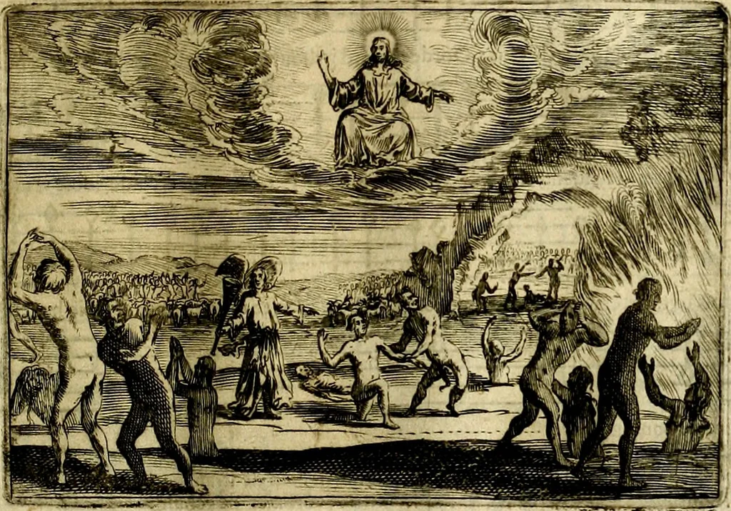 An illustration from Stichtelycke rymen, om te lesen ofte singhen. Onderscheyden in III deelen. Op nieuws over-sien en grootelijckx vermeerdert, oock de noten van druck-fauten ghecorrigeert, en verrijckt met vele copere figuren, 1647, leaf 78