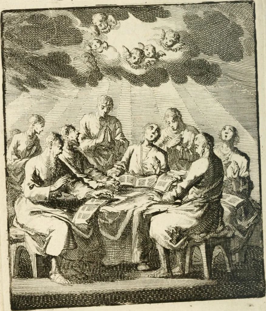 An illustration from Stichtelyke rymen op verscheiden stoffen : waar van ontrent de helft nooit voor-deesen gedrukt zijn : hier in order gestelt in twee deelen, 1700, leaf 25