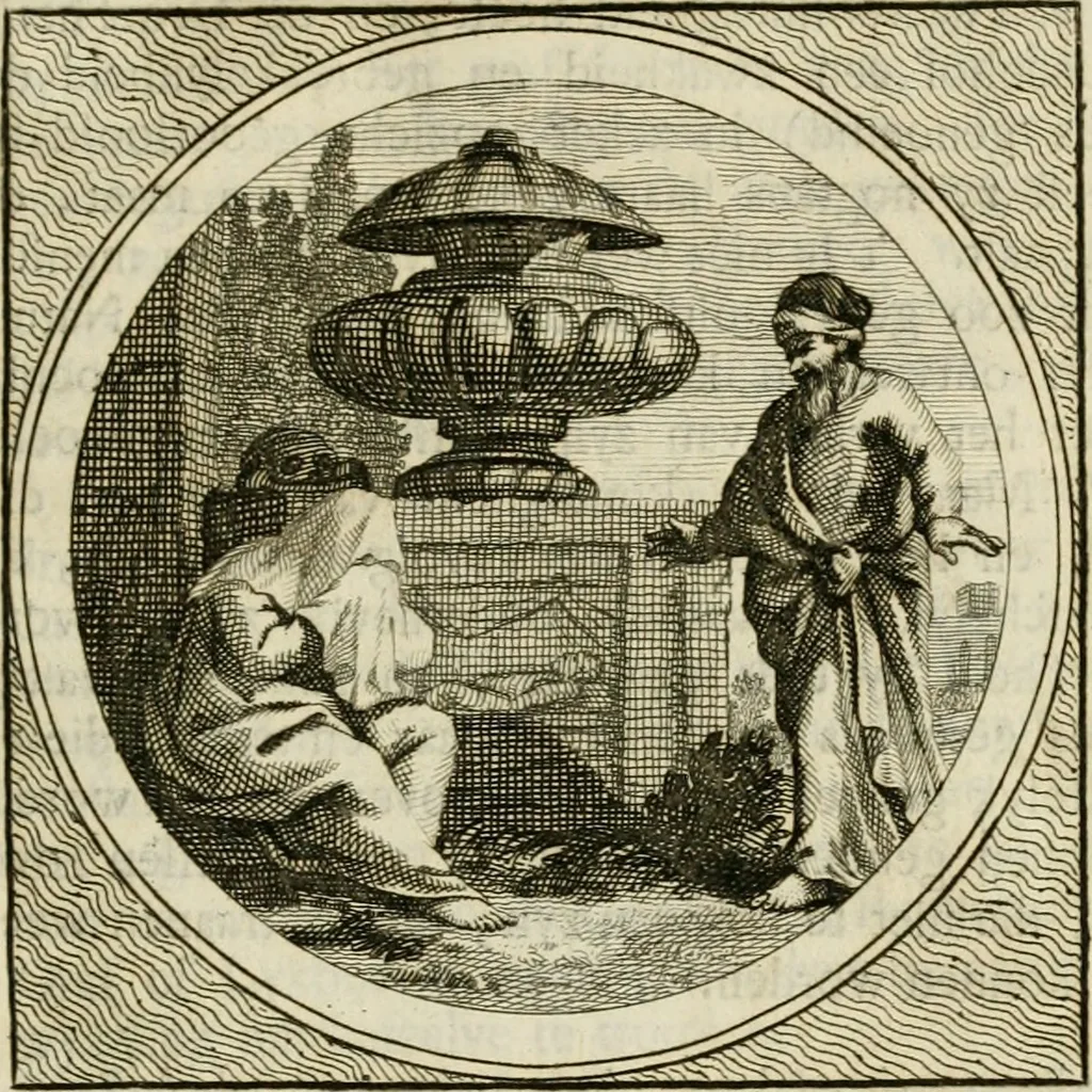 An illustration from Stichtelyke zinnebeelden : gepast of deugden en ondeugden, in LVII tafereelen vertoond, 1767, leaf 100