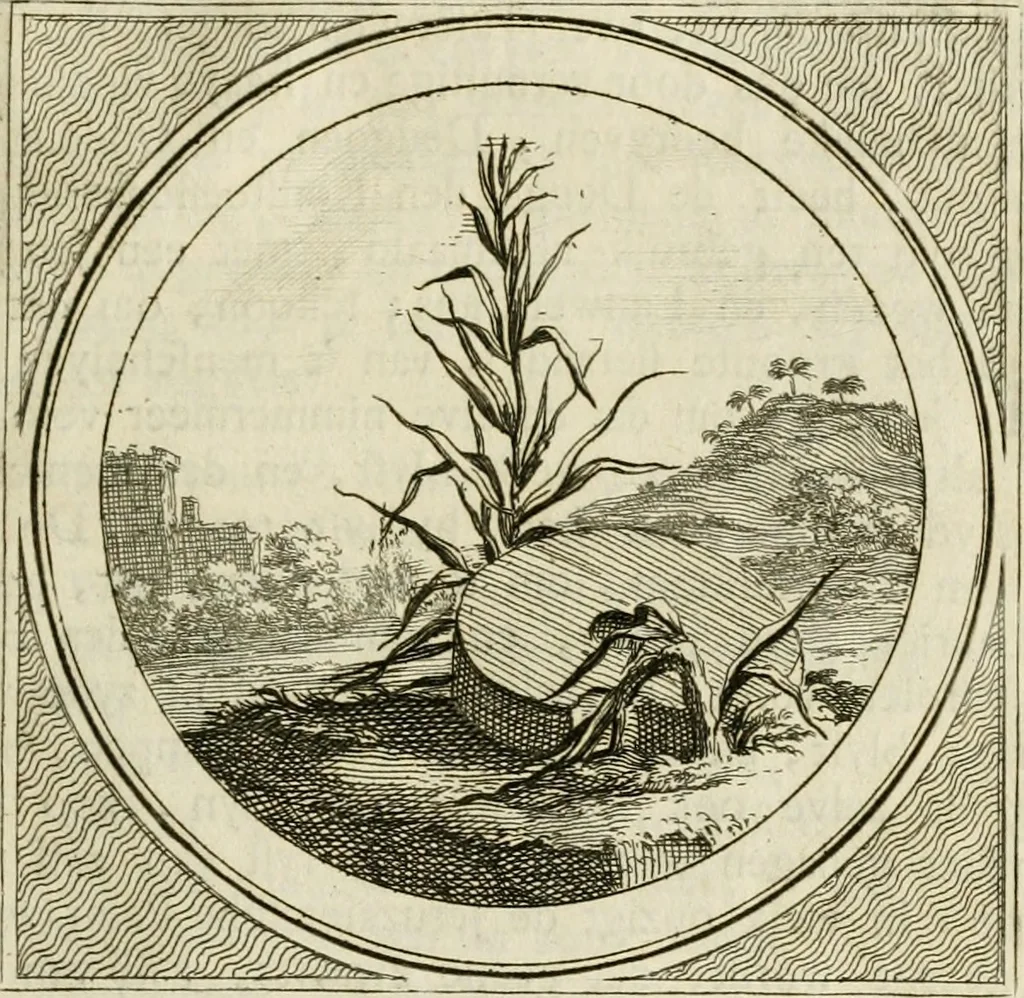 An illustration from Stichtelyke zinnebeelden : gepast of deugden en ondeugden, in LVII tafereelen vertoond, 1767, leaf 114
