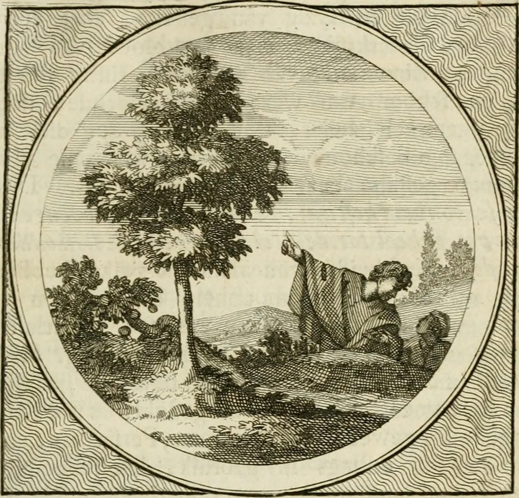 An illustration from Stichtelyke zinnebeelden : gepast of deugden en ondeugden, in LVII tafereelen vertoond, 1767, leaf 132