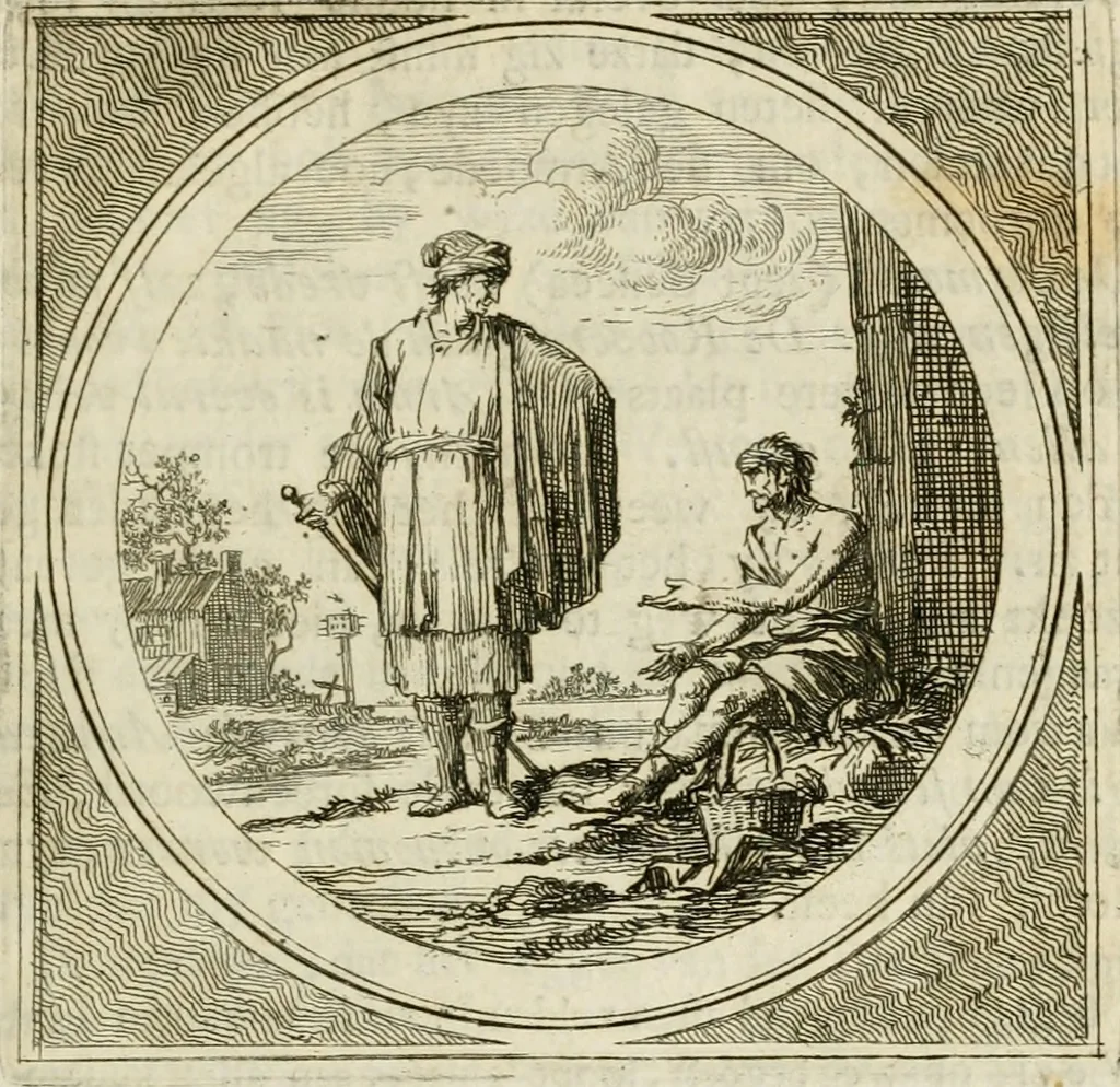 An illustration from Stichtelyke zinnebeelden : gepast of deugden en ondeugden, in LVII tafereelen vertoond, 1767, leaf 168