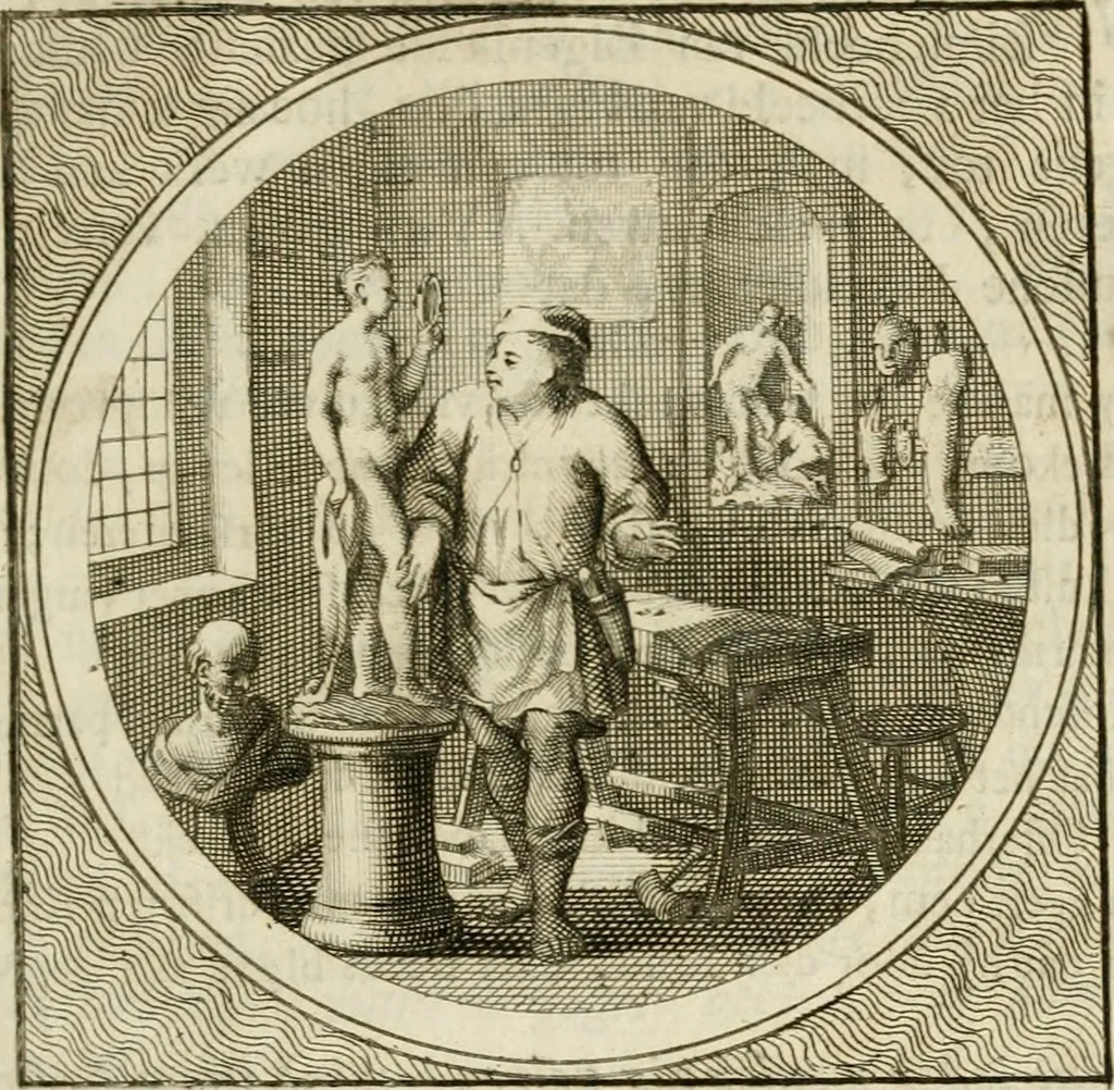 An illustration from Stichtelyke zinnebeelden : gepast of deugden en ondeugden, in LVII tafereelen vertoond, 1767, leaf 184
