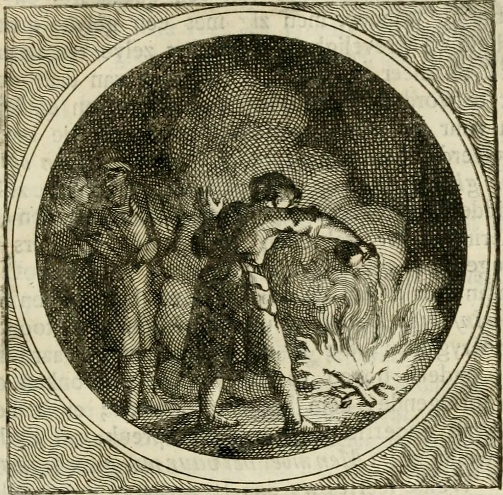 An illustration from Stichtelyke zinnebeelden : gepast of deugden en ondeugden, in LVII tafereelen vertoond, 1767, leaf 252