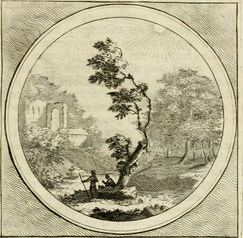 An illustration from Stichtelyke zinnebeelden : gepast of deugden en ondeugden, in LVII tafereelen vertoond, 1767, leaf 260