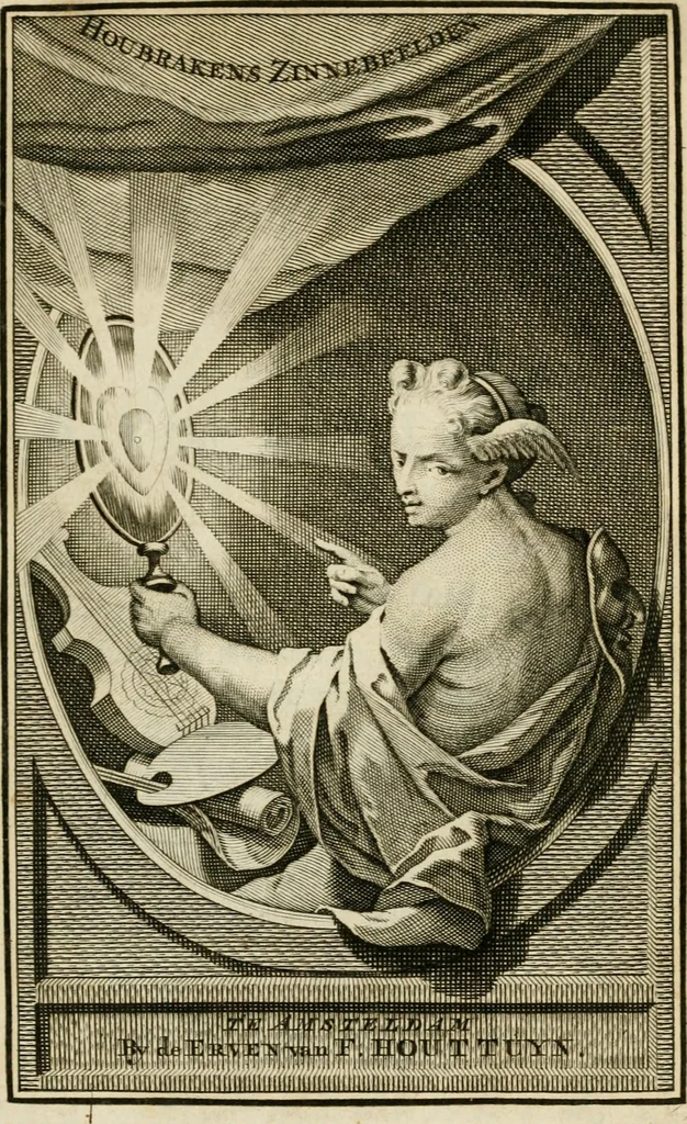 An illustration from Stichtelyke zinnebeelden : gepast of deugden en ondeugden, in LVII tafereelen vertoond, 1767, leaf 4