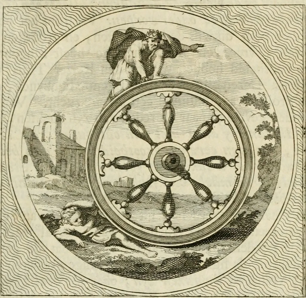 An illustration from Stichtelyke zinnebeelden : gepast of deugden en ondeugden, in LVII tafereelen vertoond, 1767, leaf 66