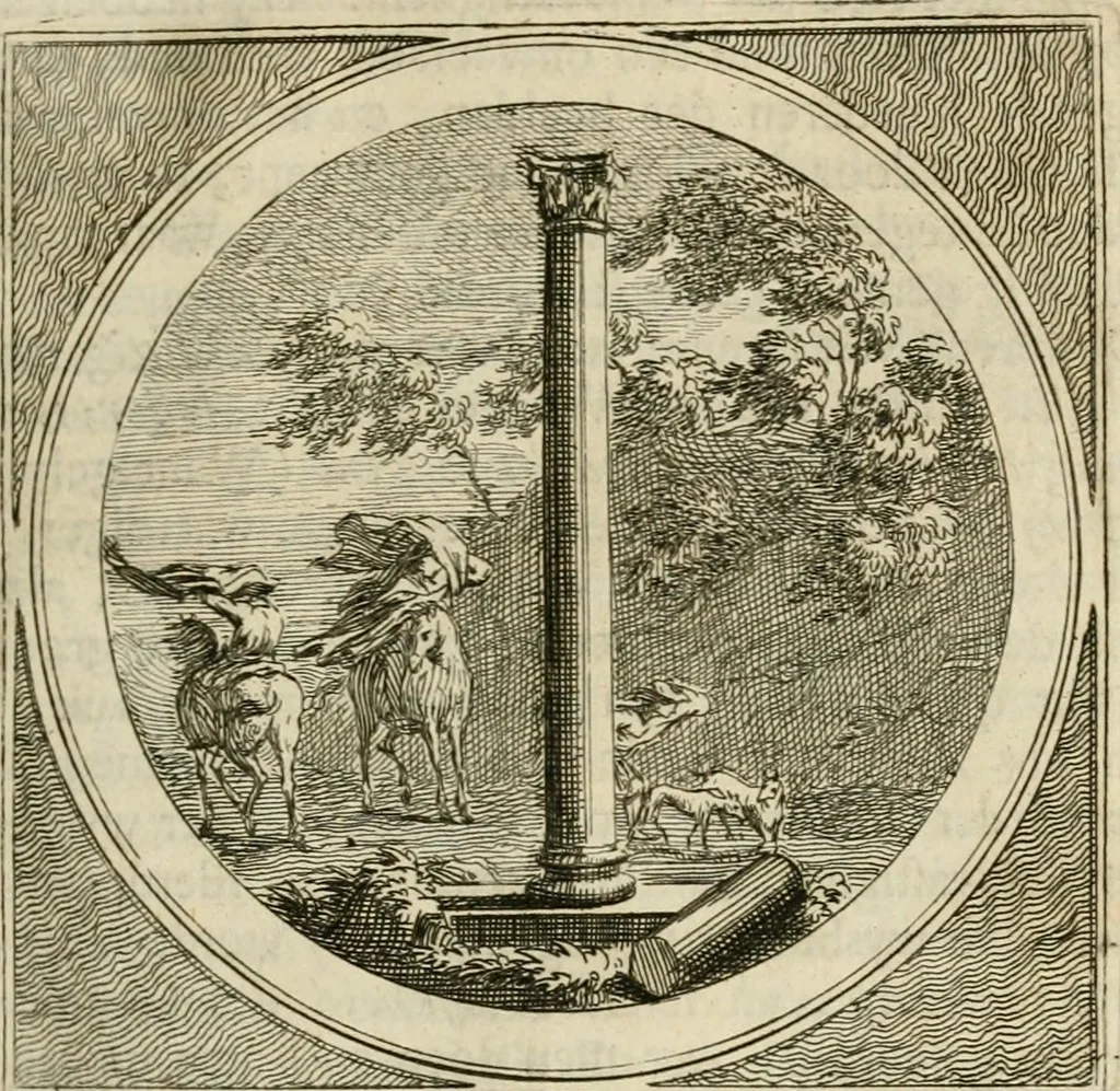 An illustration from Stichtelyke zinnebeelden : gepast of deugden en ondeugden, in LVII tafereelen vertoond, 1767, leaf 80