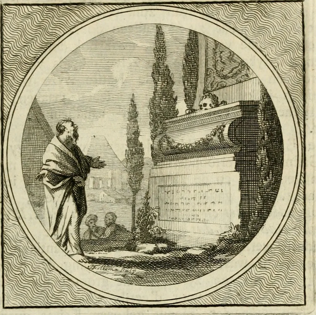 An illustration from Stichtelyke zinnebeelden : gepast of deugden en ondeugden, in LVII tafereelen vertoond, 1767, leaf 96