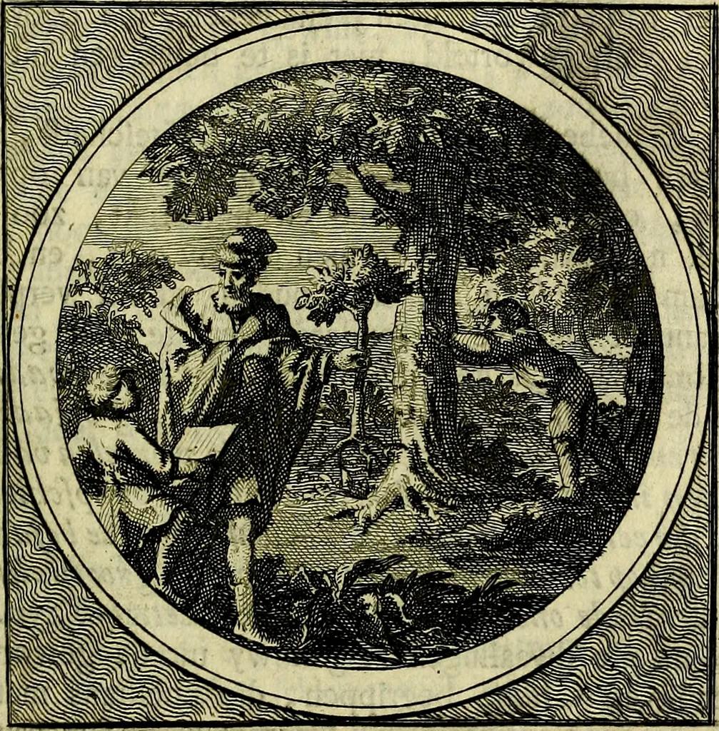An illustration from Stichtelyke zinnebeelden, gepast op deugden en ondeugden, 1767, leaf 166