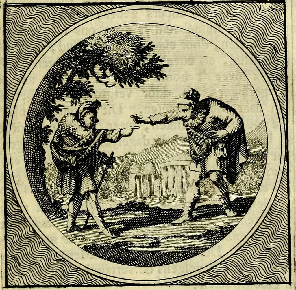An illustration from Stichtelyke zinnebeelden, gepast op deugden en ondeugden, 1767, leaf 232