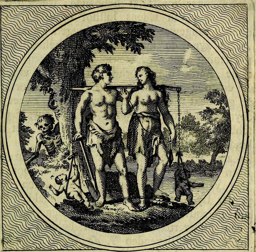 An illustration from Stichtelyke zinnebeelden, gepast op deugden en ondeugden, 1767, leaf 36