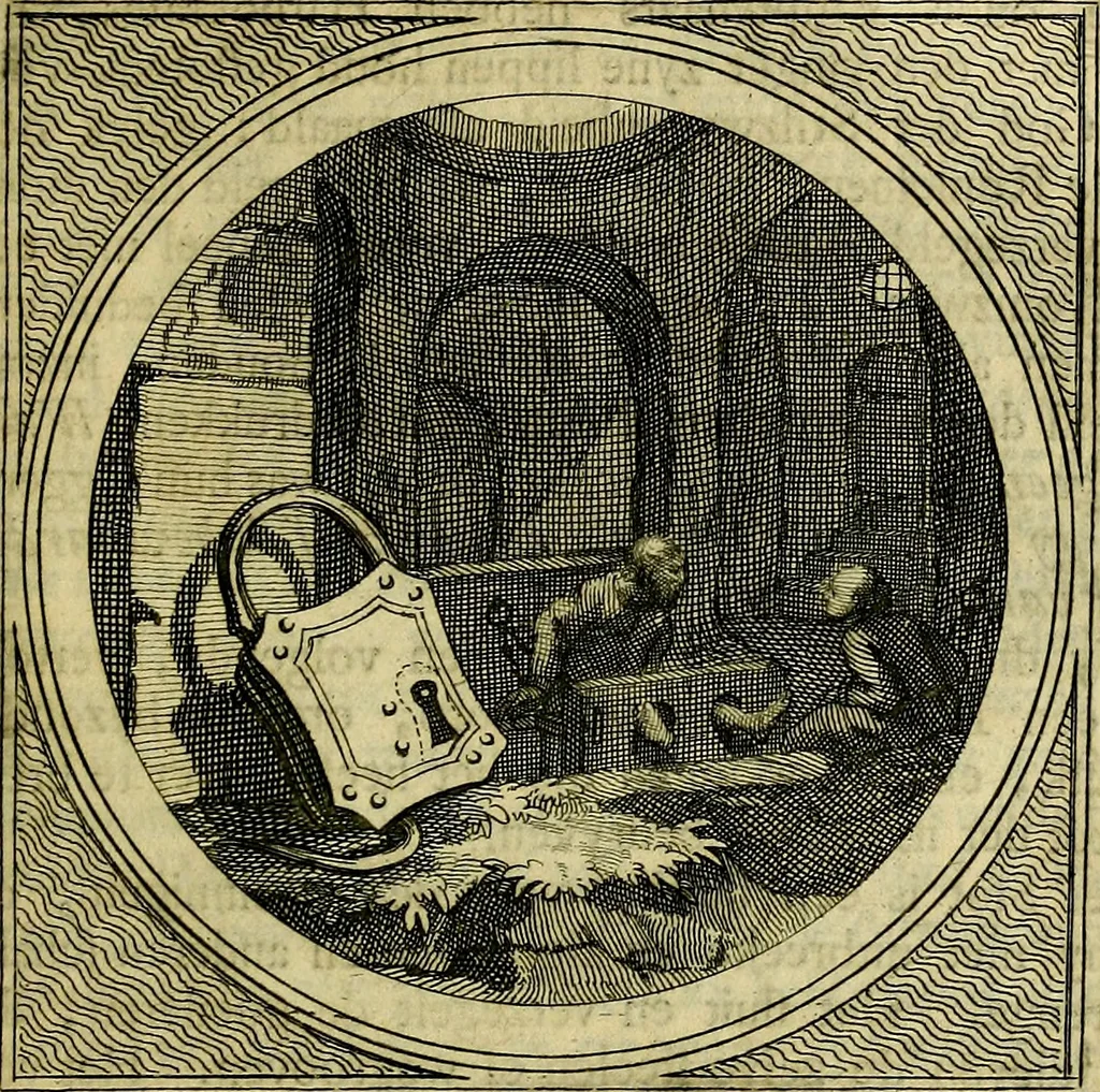 An illustration from Stichtelyke zinnebeelden, gepast op deugden en ondeugden, 1767, leaf 56