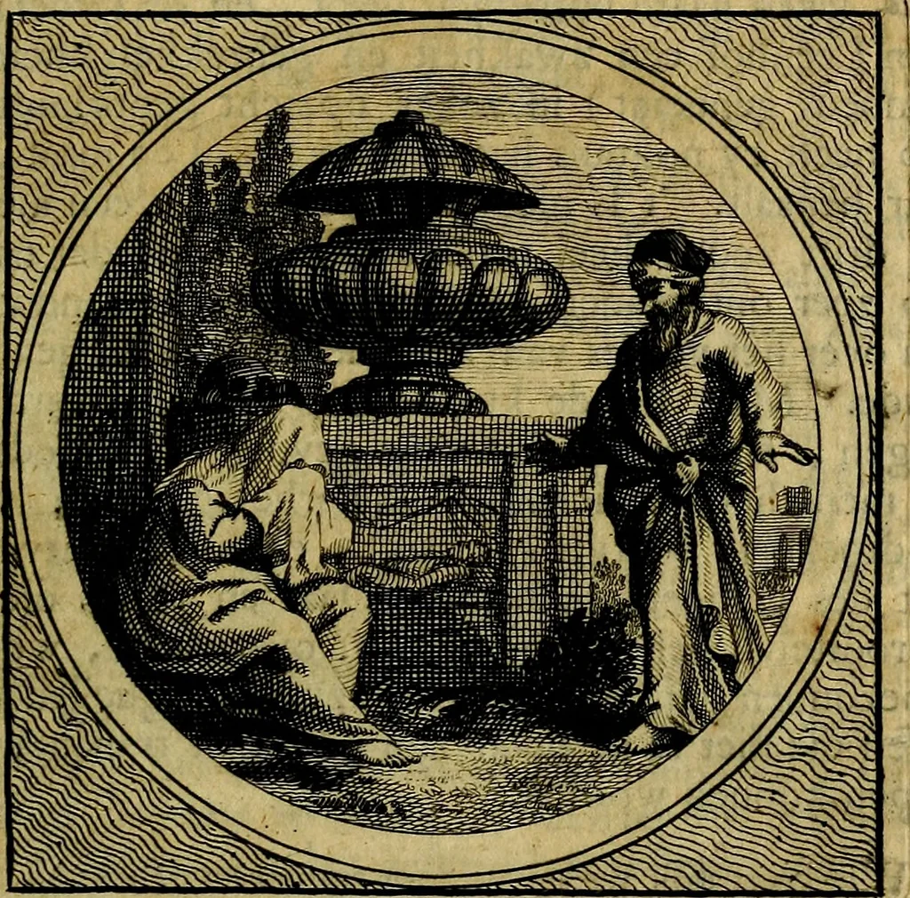 An illustration from Stichtelyke zinnebeelden gepast op deugden en ondeugden : in LVII tafereeelen vertoont, 1723, leaf 106