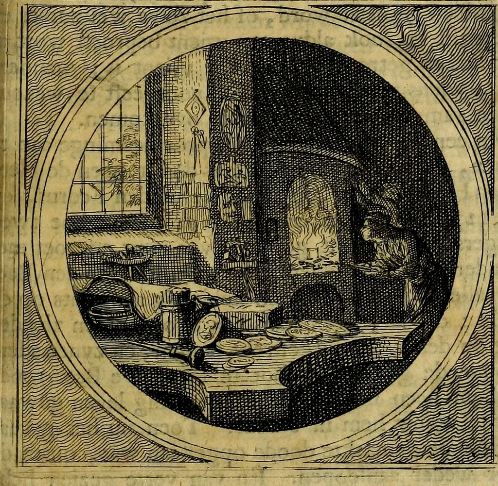An illustration from Stichtelyke zinnebeelden gepast op deugden en ondeugden : in LVII tafereeelen vertoont, 1723, leaf 124