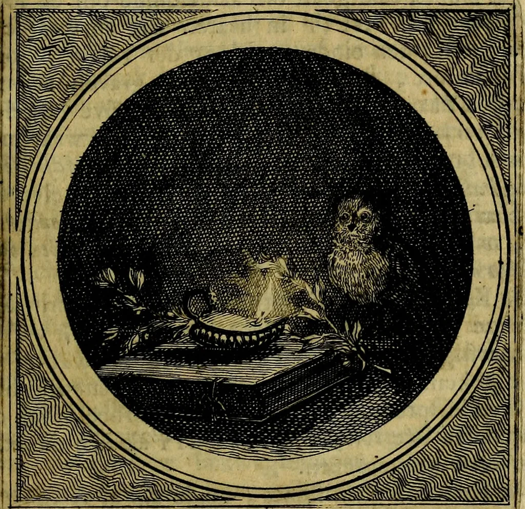 An illustration from Stichtelyke zinnebeelden gepast op deugden en ondeugden : in LVII tafereeelen vertoont, 1723, leaf 128