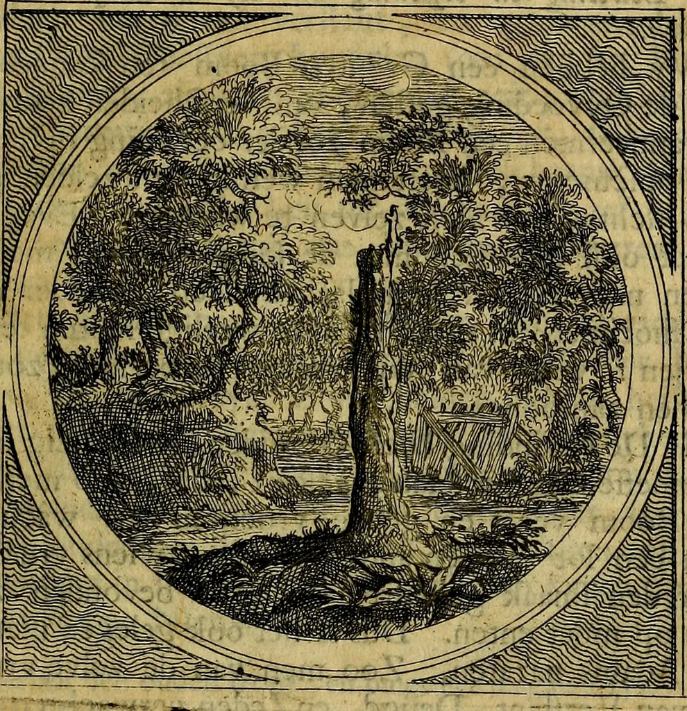 An illustration from Stichtelyke zinnebeelden gepast op deugden en ondeugden : in LVII tafereeelen vertoont, 1723, leaf 146