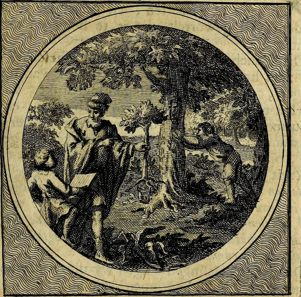 An illustration from Stichtelyke zinnebeelden gepast op deugden en ondeugden : in LVII tafereeelen vertoont, 1723, leaf 170