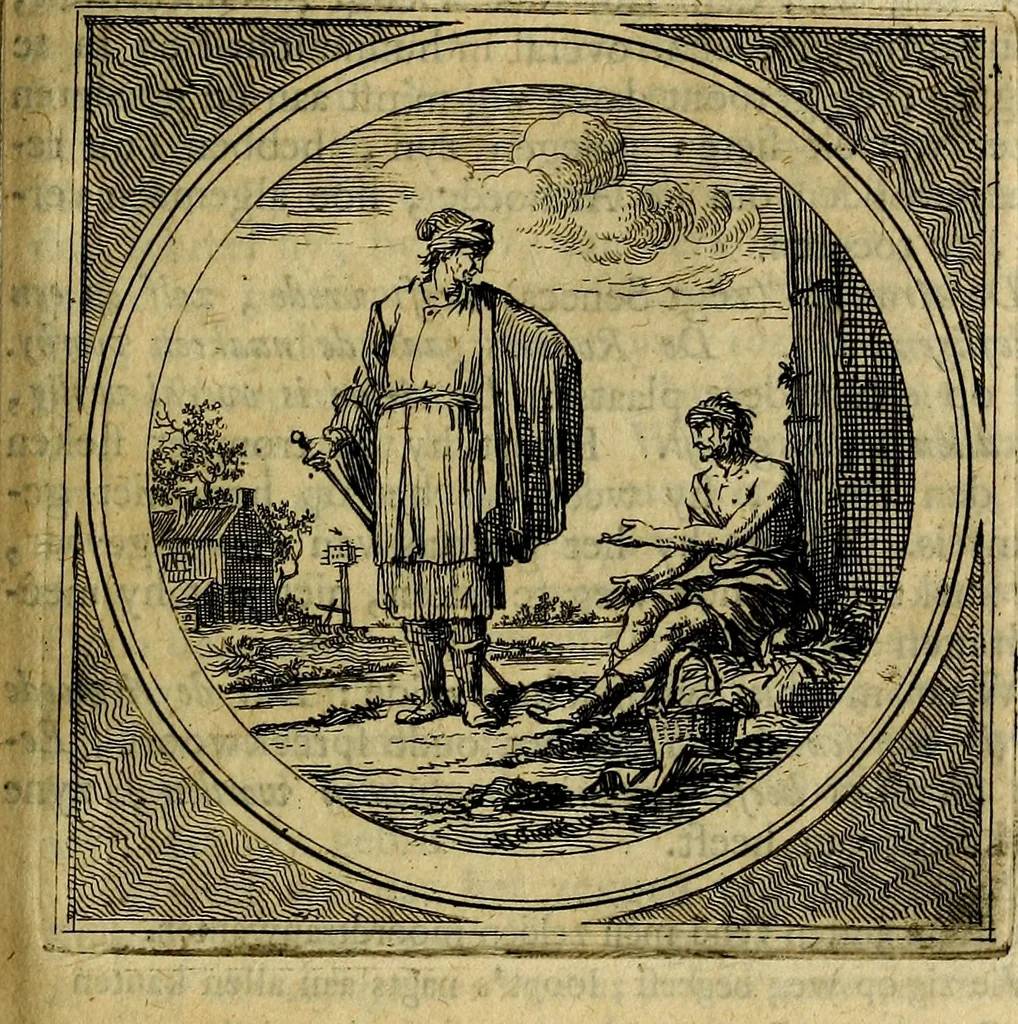 An illustration from Stichtelyke zinnebeelden gepast op deugden en ondeugden : in LVII tafereeelen vertoont, 1723, leaf 174