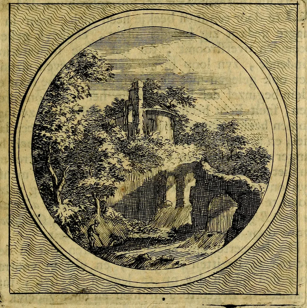 An illustration from Stichtelyke zinnebeelden gepast op deugden en ondeugden : in LVII tafereeelen vertoont, 1723, leaf 202