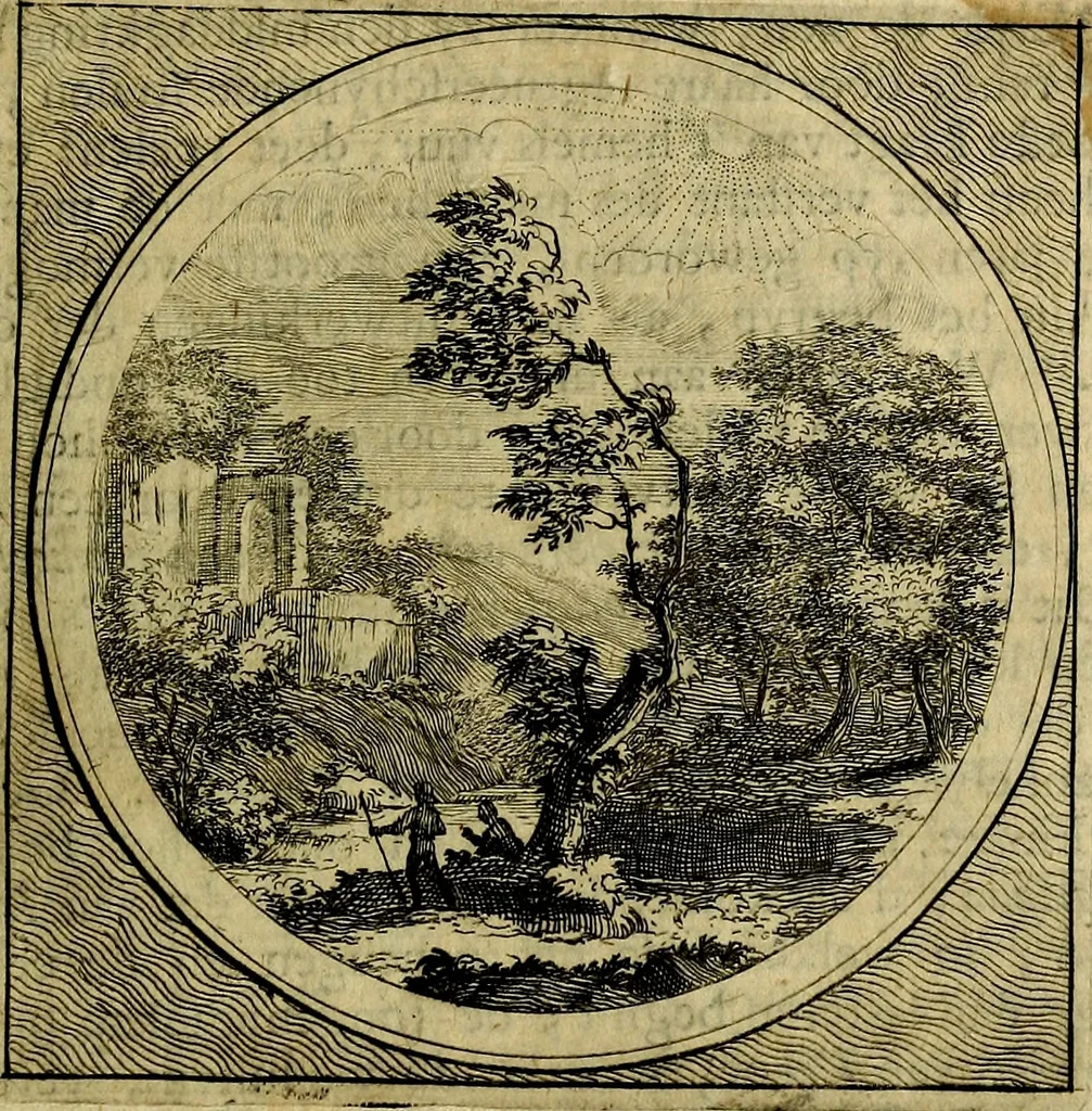 An illustration from Stichtelyke zinnebeelden gepast op deugden en ondeugden : in LVII tafereeelen vertoont, 1723, leaf 266