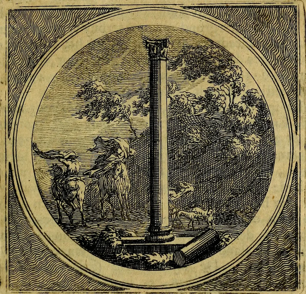 An illustration from Stichtelyke zinnebeelden gepast op deugden en ondeugden : in LVII tafereeelen vertoont, 1723, leaf 86