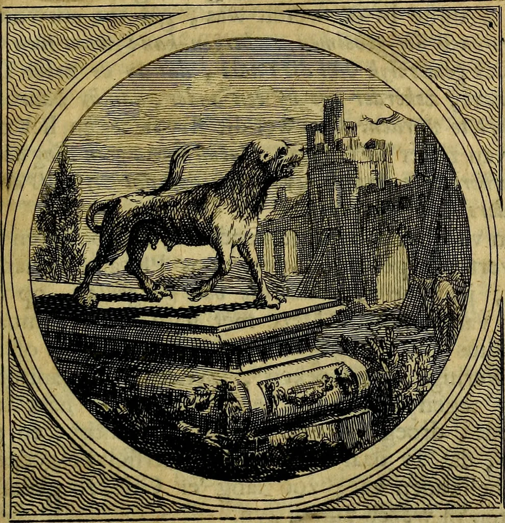 An illustration from Stichtelyke zinnebeelden gepast op deugden en ondeugden : in LVII tafereeelen vertoont, 1723, leaf 90