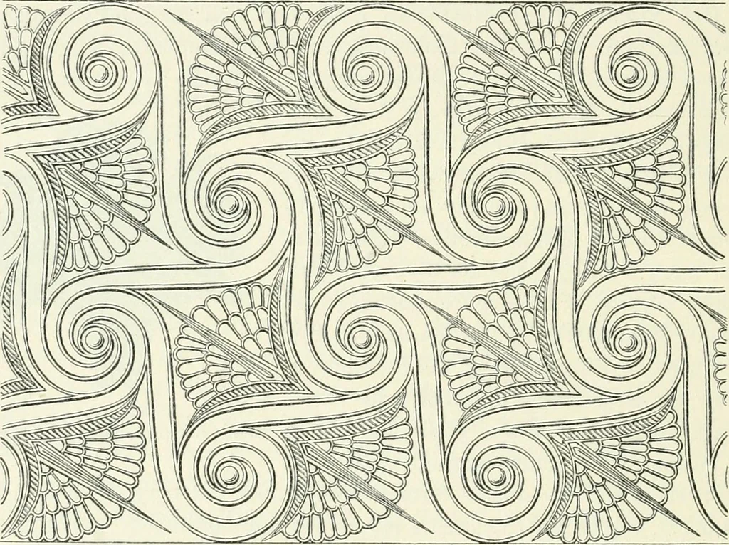 An illustration from Stilfragen : Grundlegungen zu einer Geschichte der Ornamentik, 1893, leaf 153