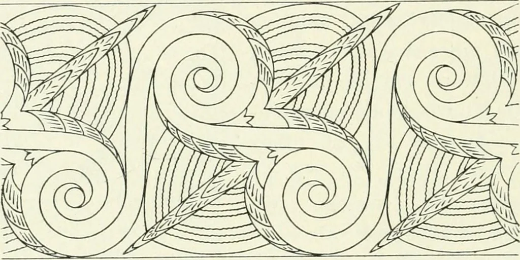 An illustration from Stilfragen : Grundlegungen zu einer Geschichte der Ornamentik, 1893, leaf 155